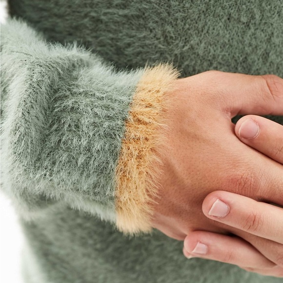 Asos Design Knitted Fluffy Crew Neck Sweater - Men’s Size 2XL - Picture 4 of 13